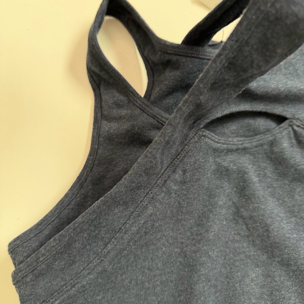 Calvin Klein Sports Bra Unlined Quick Dry Racerback Athletic Exercise Blue - Picture 2 of 7